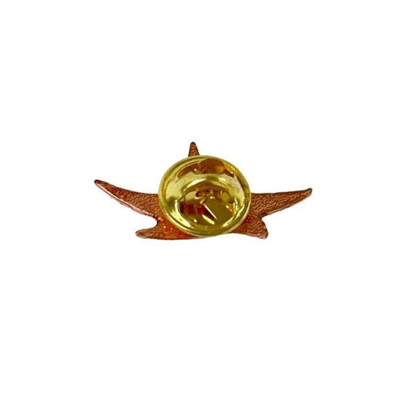 Goldtone Enameled Copper Color Sparkle Lapel Pin Star Starfish 1" - Picture 5 of 5